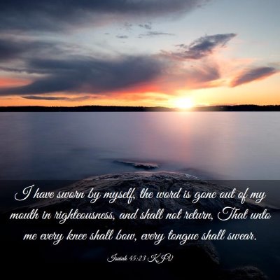 Picture 03 - Isaiah 45:23 KJV - I have sworn by myself, the word is gone out of - Bible Verse Picture
