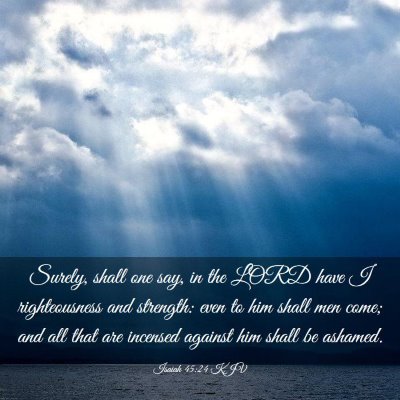 Picture 03 - Isaiah 45:24 KJV - Surely, shall one say, in the LORD have I - Bible Verse Picture