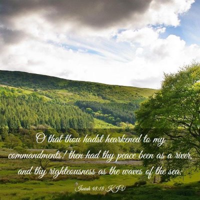 Picture 03 - Isaiah 48:18 KJV - O that thou hadst hearkened to my commandments! - Bible Verse Picture