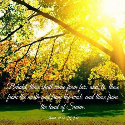 Picture 03 - Isaiah 49:12 KJV - Behold, these shall come from far: and, lo, these - Bible Verse Picture