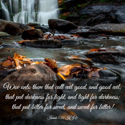 Picture 03 - Isaiah 5:20 KJV - Woe unto them that call evil good, and good evil; - Bible Verse Picture