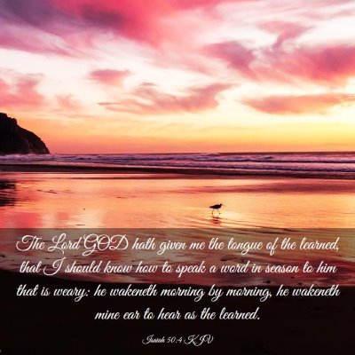 Picture 03 - Isaiah 50:4 KJV - The Lord GOD hath given me the tongue of the - Bible Verse Picture