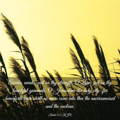 Picture 03 - Isaiah 52:1 KJV - Awake, awake; put on thy strength, O Zion; put on - Bible Verse Picture