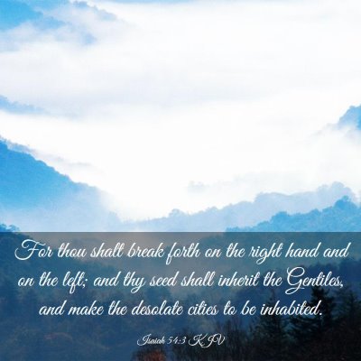 Picture 03 - Isaiah 54:3 KJV - For thou shalt break forth on the right hand and - Bible Verse Picture