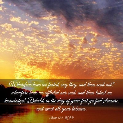 Picture 03 - Isaiah 58:3 KJV - Wherefore have we fasted, say they, and thou - Bible Verse Picture
