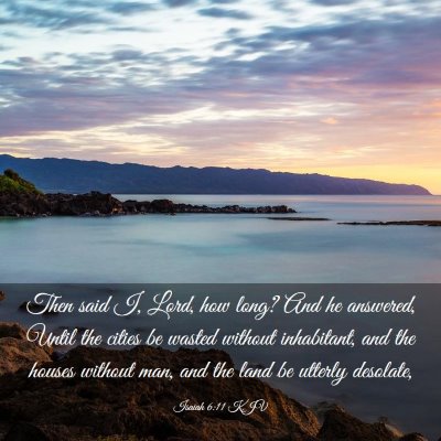 Picture 03 - Isaiah 6:11 KJV - Then said I, Lord, how long? And he answered, - Bible Verse Picture