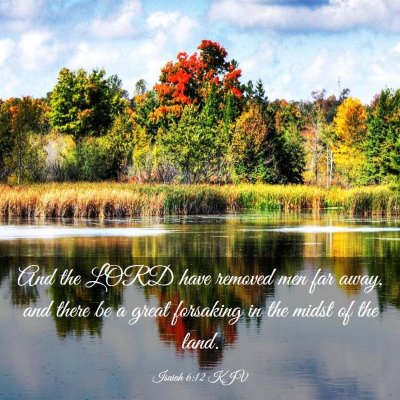Picture 03 - Isaiah 6:12 KJV - And the LORD have removed men far away, and there - Bible Verse Picture