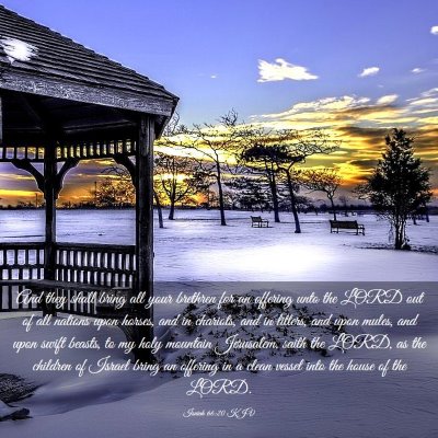 Picture 03 - Isaiah 66:20 KJV - And they shall bring all your brethren for an - Bible Verse Picture