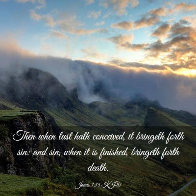 Picture 03 - James 1:15 KJV - Then when lust hath conceived, it bringeth forth - Bible Verse Picture