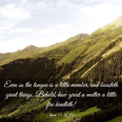 Picture 03 - James 3:5 KJV - Even so the tongue is a little member, and - Bible Verse Picture