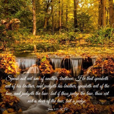 Picture 03 - James 4:11 KJV - Speak not evil one of another, brethren. He that - Bible Verse Picture