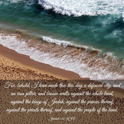 Picture 03 - Jeremiah 1:18 KJV - For, behold, I have made thee this day a defenced - Bible Verse Picture
