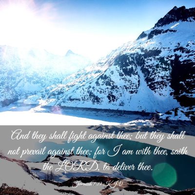 Picture 03 - Jeremiah 1:19 KJV - And they shall fight against thee; but they shall - Bible Verse Picture