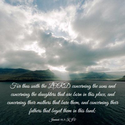 Picture 03 - Jeremiah 16:3 KJV - For thus saith the LORD concerning the sons and - Bible Verse Picture