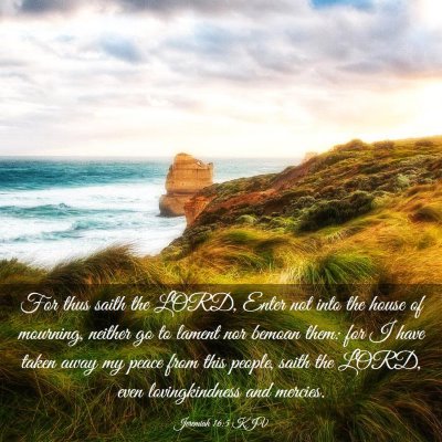 Picture 03 - Jeremiah 16:5 KJV - For thus saith the LORD, Enter not into the house - Bible Verse Picture