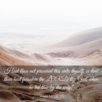 Picture 03 - Jeremiah 2:17 KJV - Hast thou not procured this unto thyself, in that - Bible Verse Picture