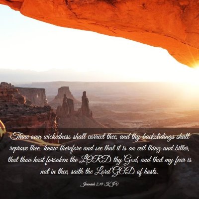 Picture 03 - Jeremiah 2:19 KJV - Thine own wickedness shall correct thee, and thy - Bible Verse Picture