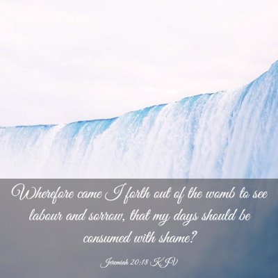 Picture 03 - Jeremiah 20:18 KJV - Wherefore came I forth out of the womb to see - Bible Verse Picture