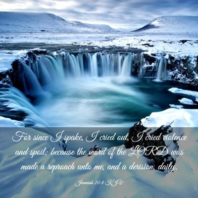 Picture 03 - Jeremiah 20:8 KJV - For since I spake, I cried out, I cried violence - Bible Verse Picture