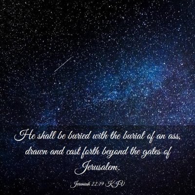 Picture 03 - Jeremiah 22:19 KJV - He shall be buried with the burial of an ass, - Bible Verse Picture