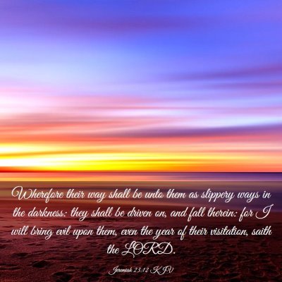 Picture 03 - Jeremiah 23:12 KJV - Wherefore their way shall be unto them as - Bible Verse Picture