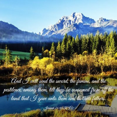 Picture 03 - Jeremiah 24:10 KJV - And I will send the sword, the famine, and the - Bible Verse Picture