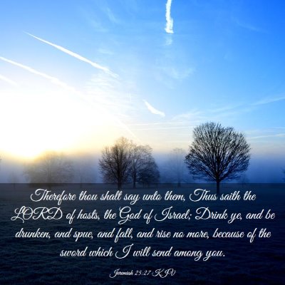 Picture 03 - Jeremiah 25:27 KJV - Therefore thou shalt say unto them, Thus saith - Bible Verse Picture