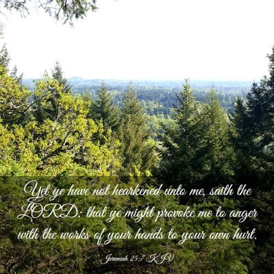 Picture 03 - Jeremiah 25:7 KJV - Yet ye have not hearkened unto me, saith the - Bible Verse Picture