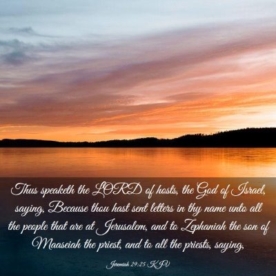 Picture 03 - Jeremiah 29:25 KJV - Thus speaketh the LORD of hosts, the God of - Bible Verse Picture