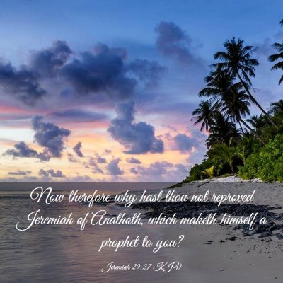 Picture 03 - Jeremiah 29:27 KJV - Now therefore why hast thou not reproved Jeremiah - Bible Verse Picture