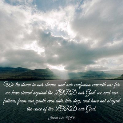 Picture 03 - Jeremiah 3:25 KJV - We lie down in our shame, and our confusion - Bible Verse Picture