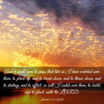 Picture 03 - Jeremiah 31:28 KJV - And it shall come to pass, that like as I have - Bible Verse Picture