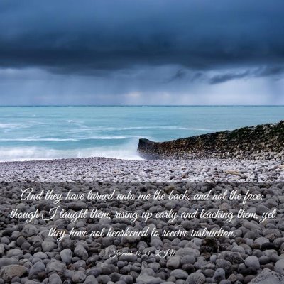 Picture 03 - Jeremiah 32:33 KJV - And they have turned unto me the back, and not - Bible Verse Picture