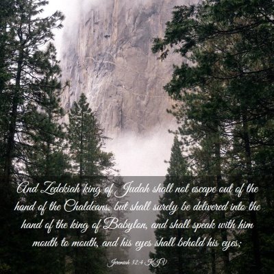 Picture 03 - Jeremiah 32:4 KJV - And Zedekiah king of Judah shall not escape out - Bible Verse Picture