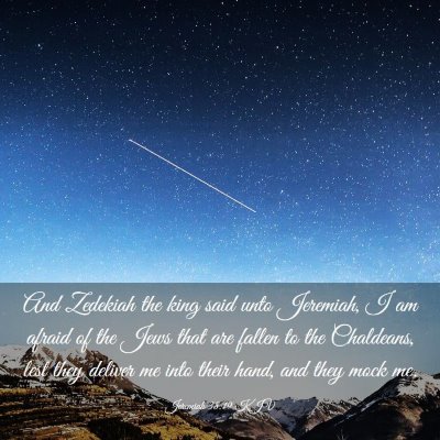 Picture 03 - Jeremiah 38:19 KJV - And Zedekiah the king said unto Jeremiah, I am - Bible Verse Picture
