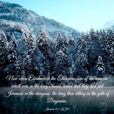 Picture 03 - Jeremiah 38:7 KJV - Now when Ebedmelech the Ethiopian, one of the - Bible Verse Picture