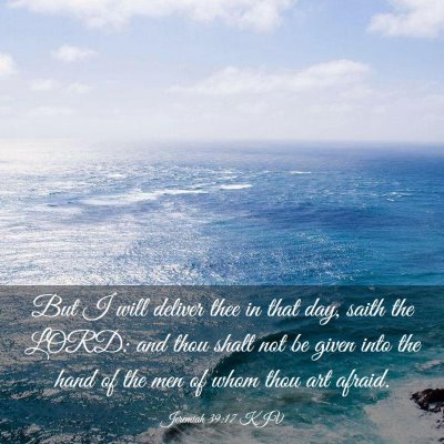 Picture 03 - Jeremiah 39:17 KJV - But I will deliver thee in that day, saith the - Bible Verse Picture