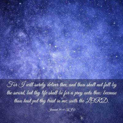 Picture 03 - Jeremiah 39:18 KJV - For I will surely deliver thee, and thou shalt - Bible Verse Picture