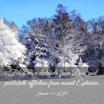 Picture 03 - Jeremiah 4:15 KJV - For a voice declareth from Dan, and publisheth - Bible Verse Picture