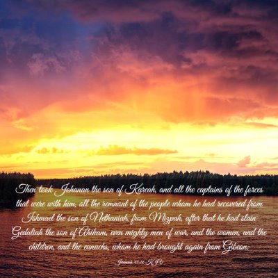 Picture 03 - Jeremiah 41:16 KJV - Then took Johanan the son of Kareah, and all the - Bible Verse Picture