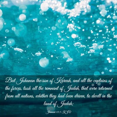 Picture 03 - Jeremiah 43:5 KJV - But Johanan the son of Kareah, and all the - Bible Verse Picture