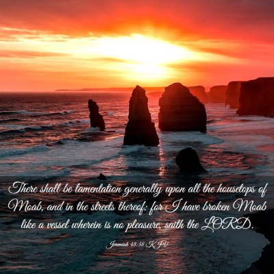 Picture 03 - Jeremiah 48:38 KJV - There shall be lamentation generally upon all the - Bible Verse Picture