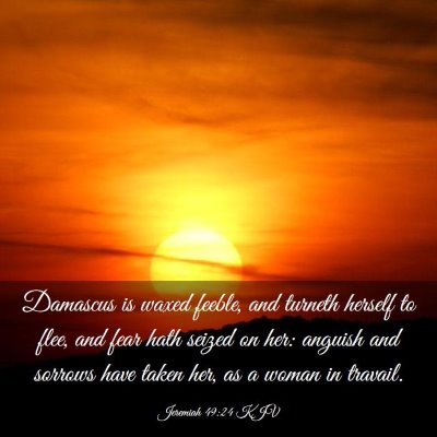 Picture 03 - Jeremiah 49:24 KJV - Damascus is waxed feeble, and turneth herself to - Bible Verse Picture