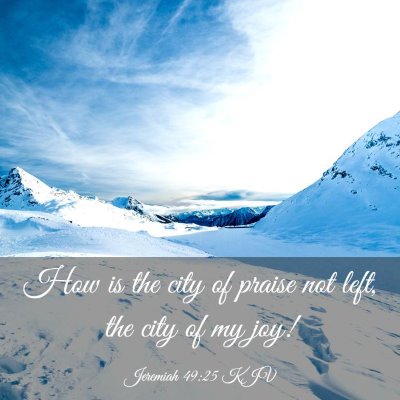 Picture 03 - Jeremiah 49:25 KJV - How is the city of praise not left, the city of - Bible Verse Picture