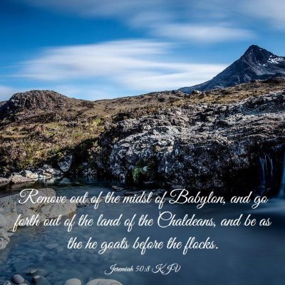 Picture 03 - Jeremiah 50:8 KJV - Remove out of the midst of Babylon, and go forth - Bible Verse Picture