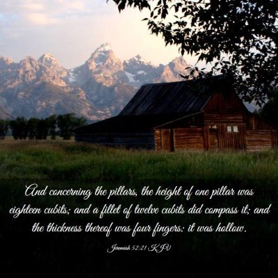Picture 03 - Jeremiah 52:21 KJV - And concerning the pillars, the height of one - Bible Verse Picture