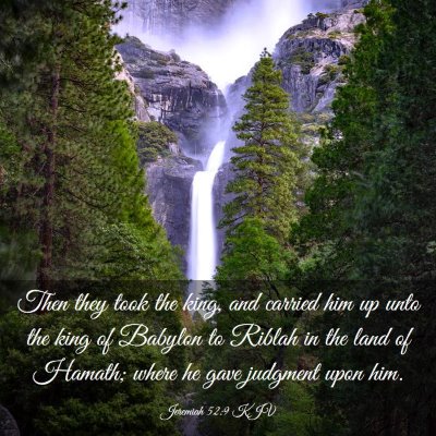 Picture 03 - Jeremiah 52:9 KJV - Then they took the king, and carried him up unto - Bible Verse Picture