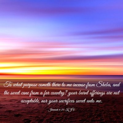 Picture 03 - Jeremiah 6:20 KJV - To what purpose cometh there to me incense from - Bible Verse Picture