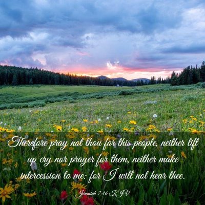 Picture 03 - Jeremiah 7:16 KJV - Therefore pray not thou for this people, neither - Bible Verse Picture