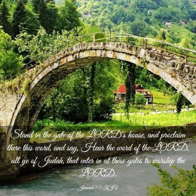 Picture 03 - Jeremiah 7:2 KJV - Stand in the gate of the LORD's house, and - Bible Verse Picture